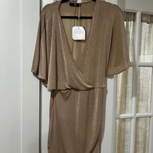 Missguided Metallic Gold Dress